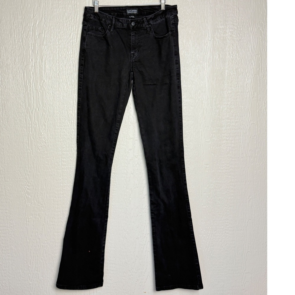 Alloy Apparel Powerstretch Denim Black Bootcut Tall Jeans Size 12 x 39 Inseam